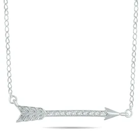 1/10 Carat Tw Diamond Arrow Pendant In 10K White Gold
