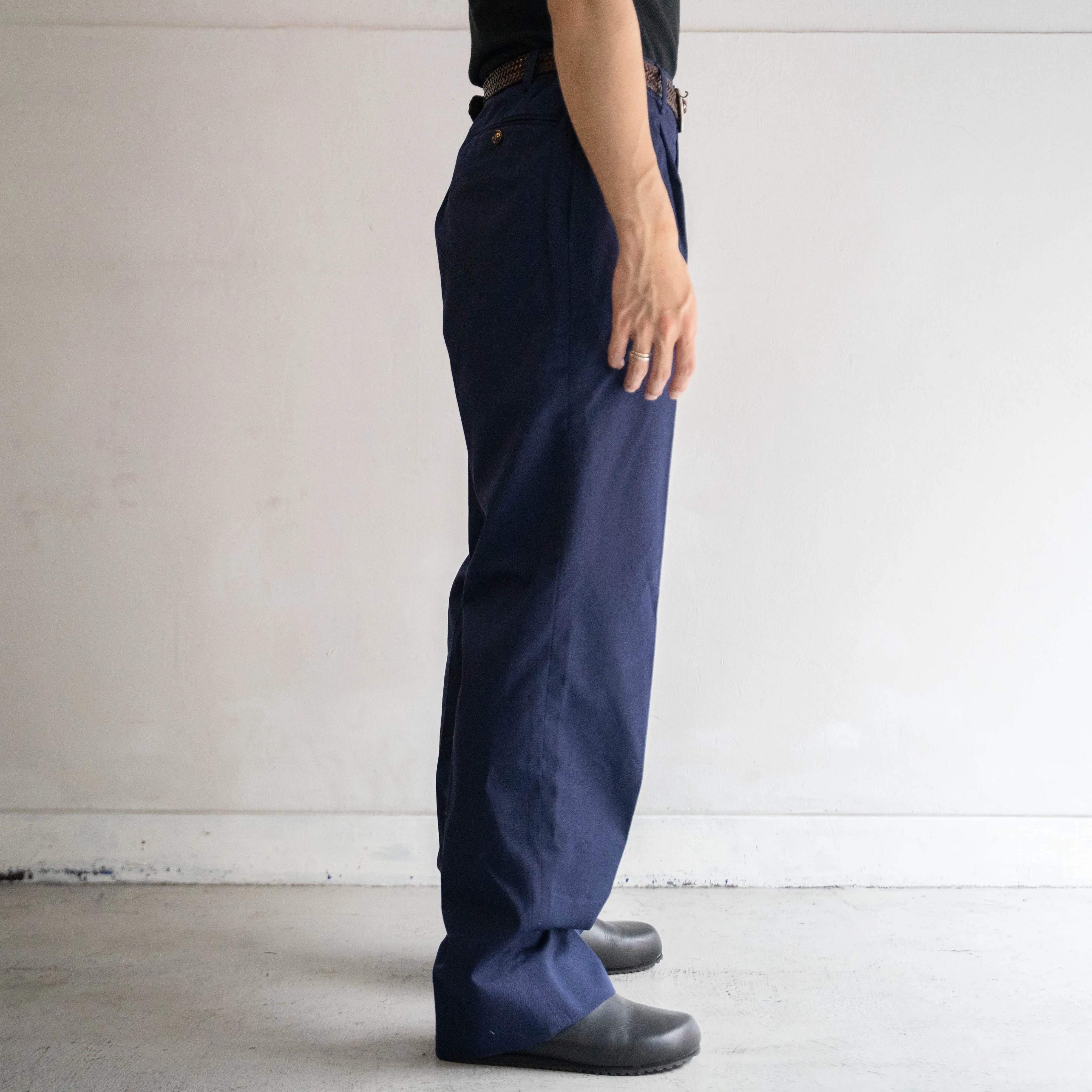 2000s Italian military navy one tuck slacks 'dead stock'