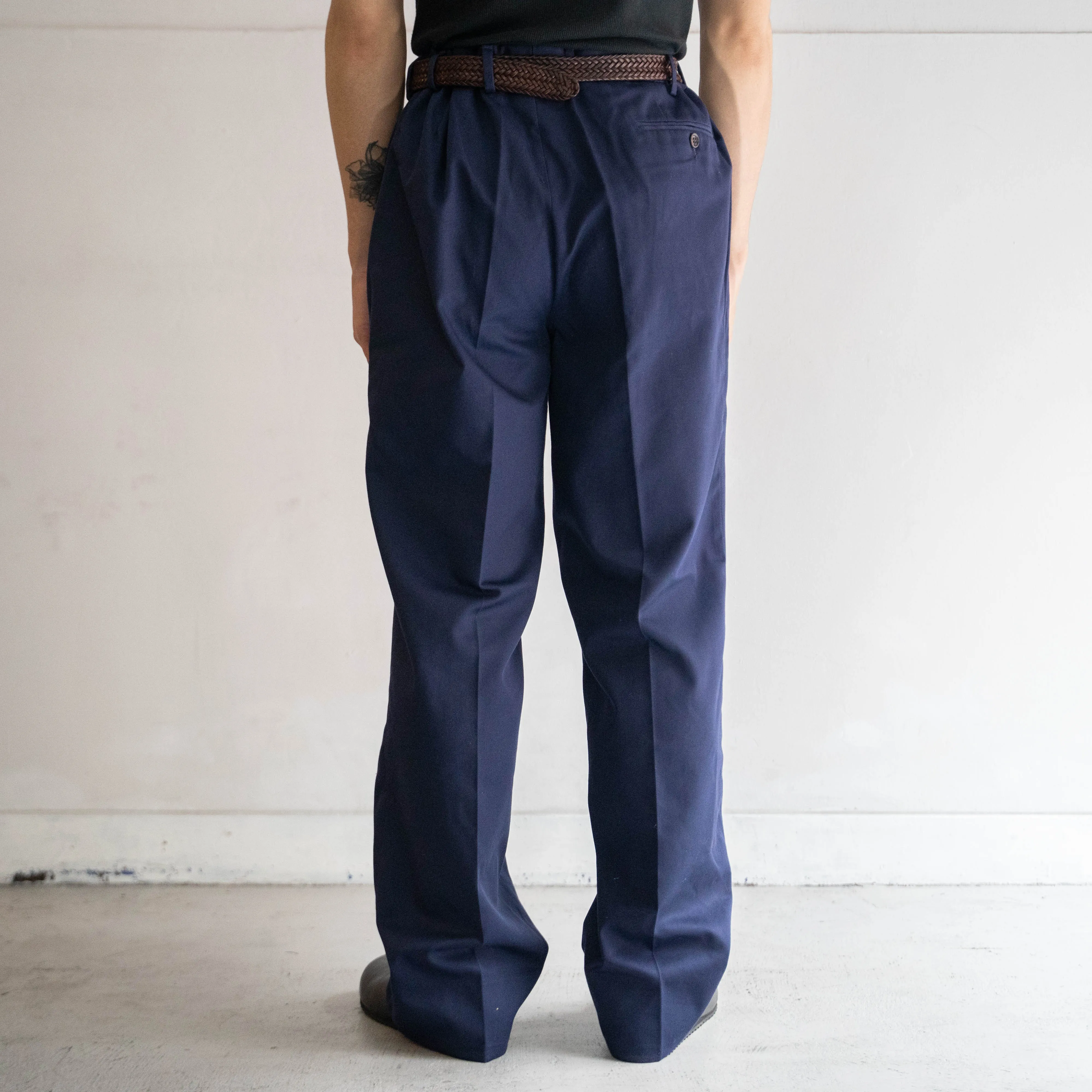 2000s Italian military navy one tuck slacks 'dead stock'