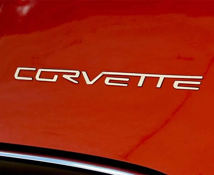 2005-2013 C6 Corvette - Rear Bumper CORVETTE Letter Set - Polished Stainless Steel
