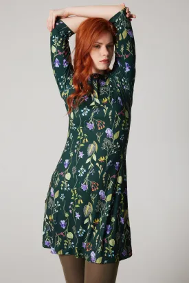 A-Line Dress - Laurentian Flowers - Green