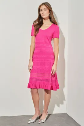 A-Line Dress - Pointelle & Burnout Knit