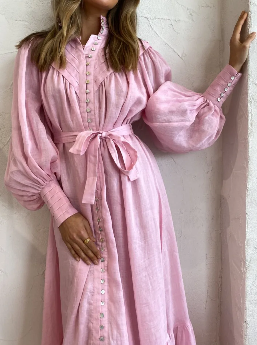 Alemais Halcyon Midi Dress in Candy Pink