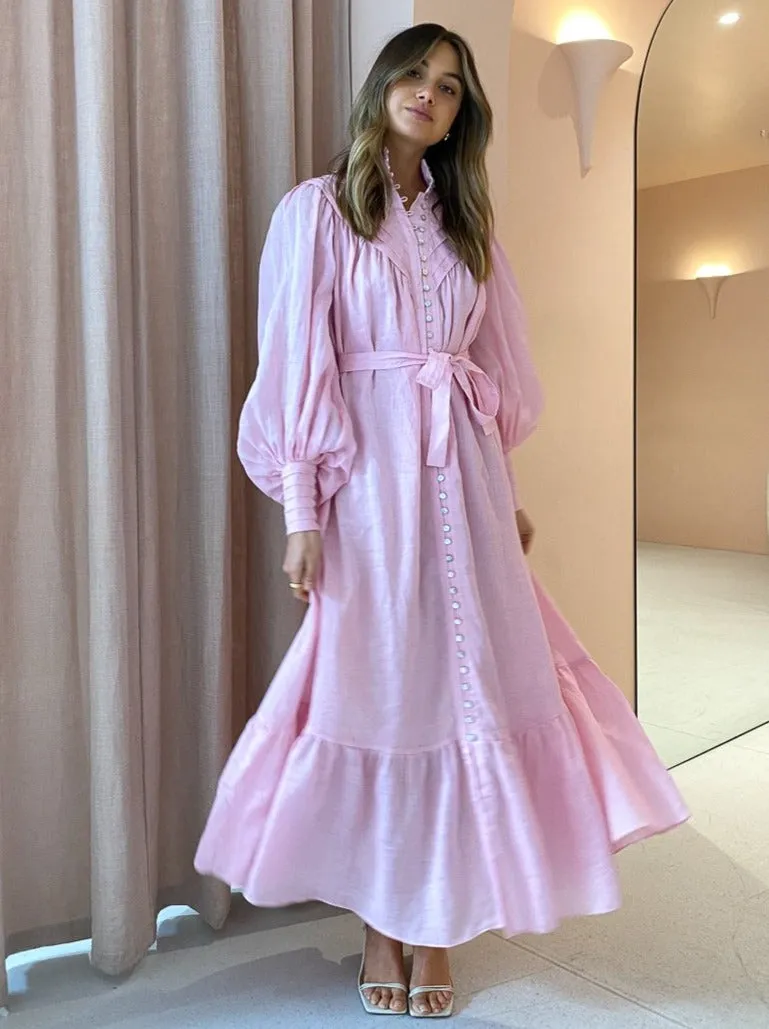 Alemais Halcyon Midi Dress in Candy Pink