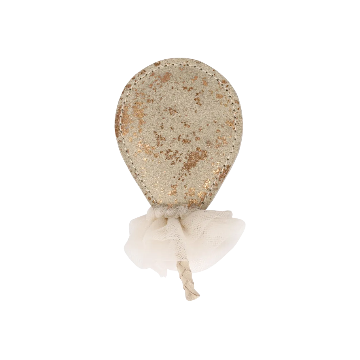 Alja Clip - Cream Metallic Suede Balloon Design Clip