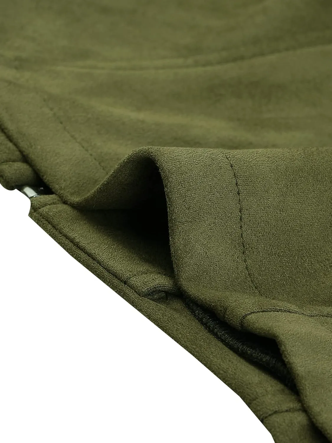 Allegra K Women's Faux Suede Jacket Stand Collar Zip Up Long Sleeve Motorcycle Biker Coat