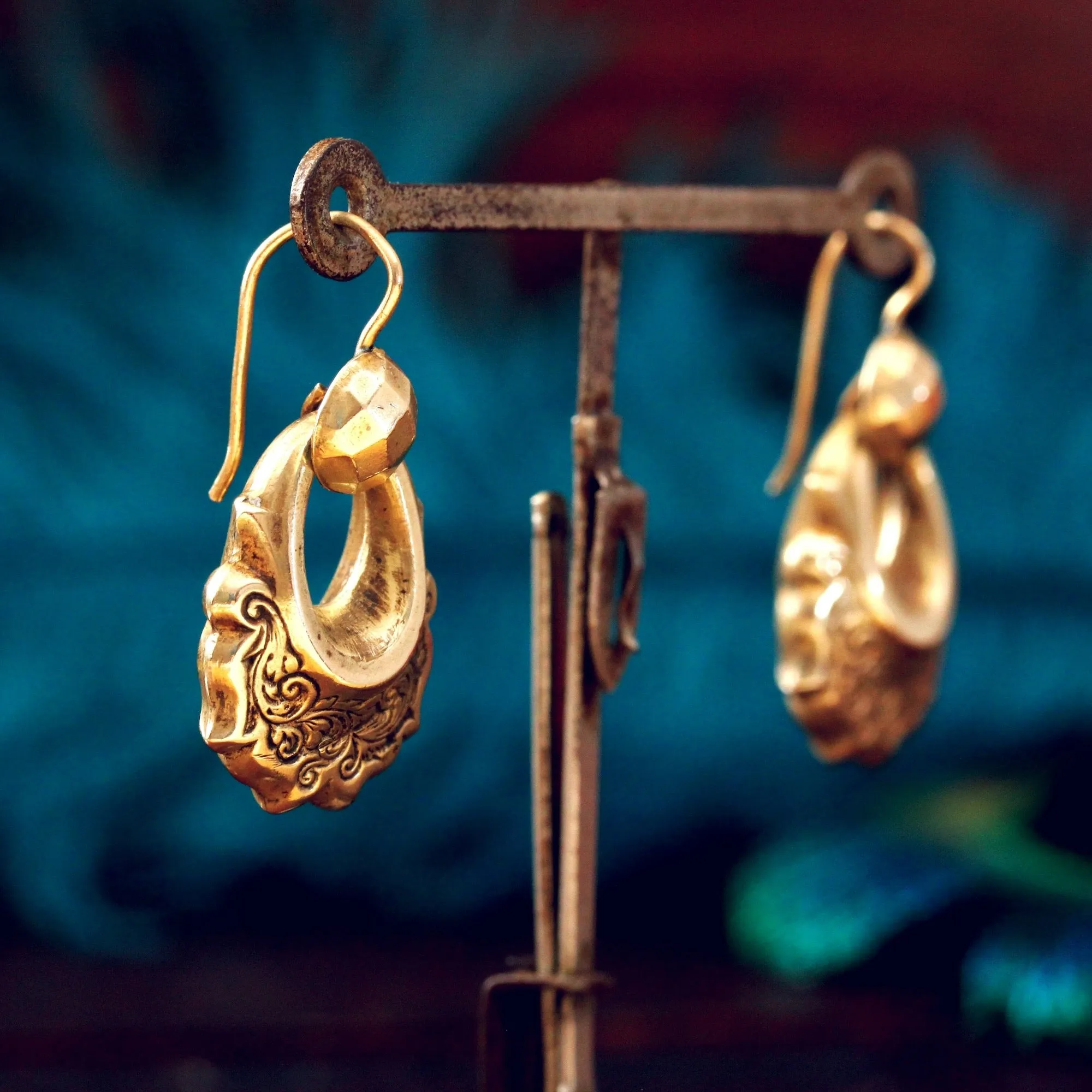 Antique Victorian Hoop Earrings