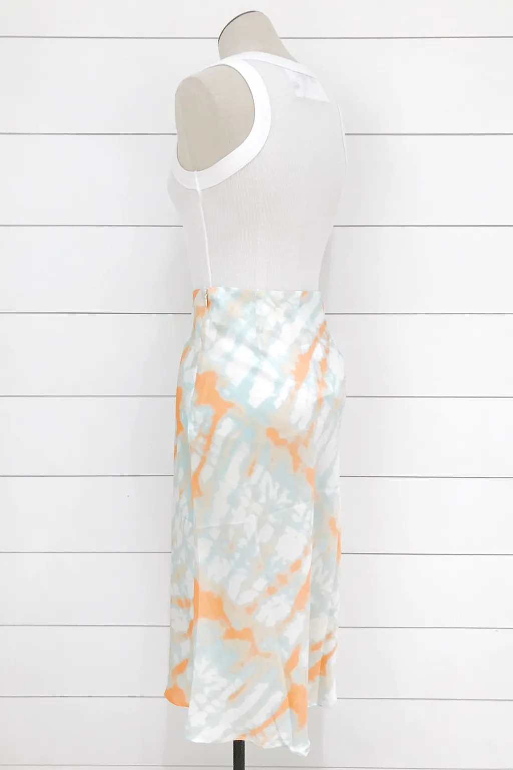 Aqua Tie Dye Midi Skirt