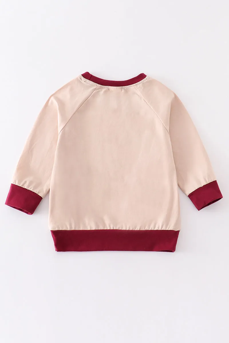Beige "one thankful boy" top