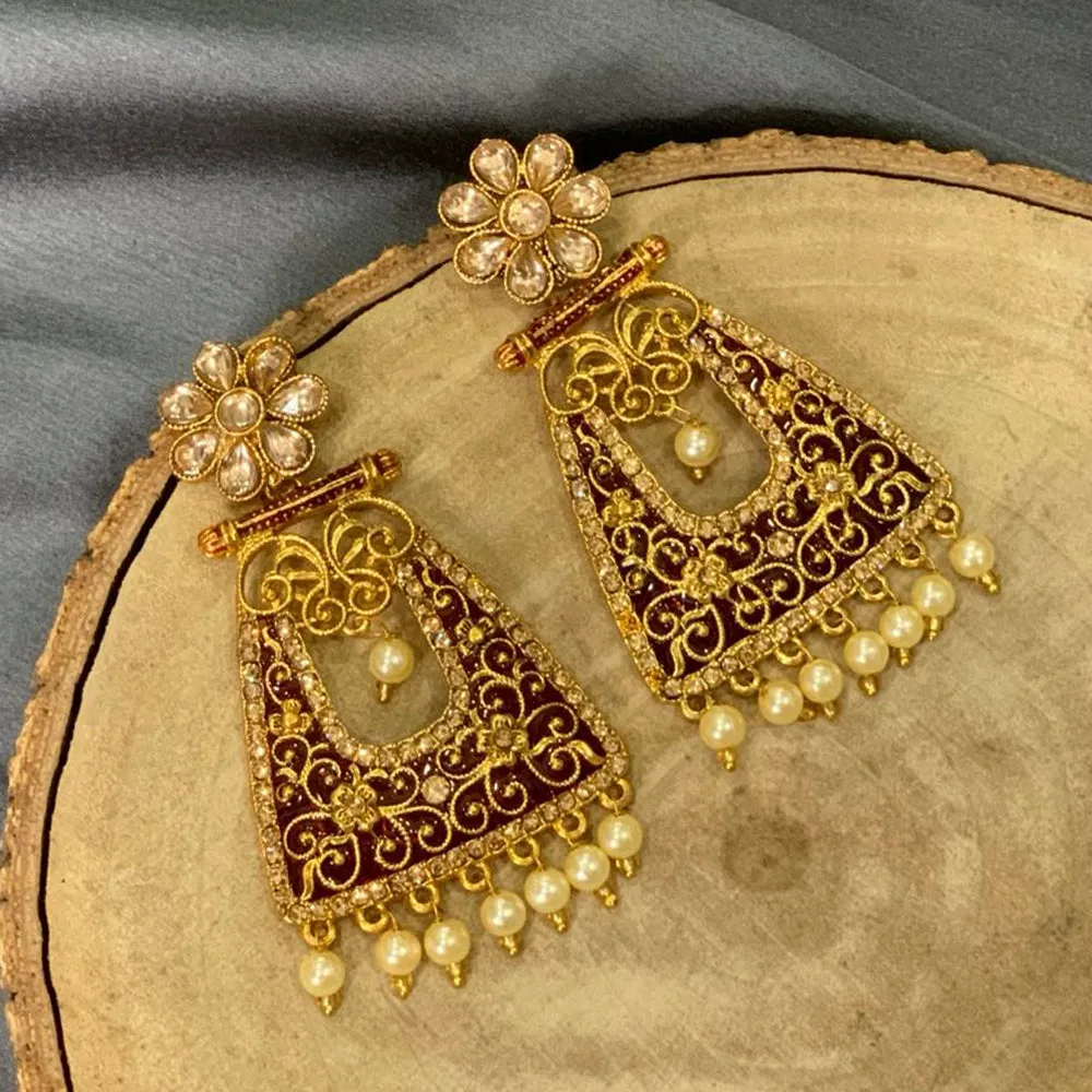 Bhavi Jewels Gold Plated Dangler Earrings