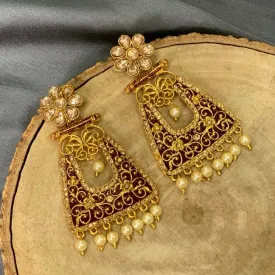 Bhavi Jewels Gold Plated Dangler Earrings