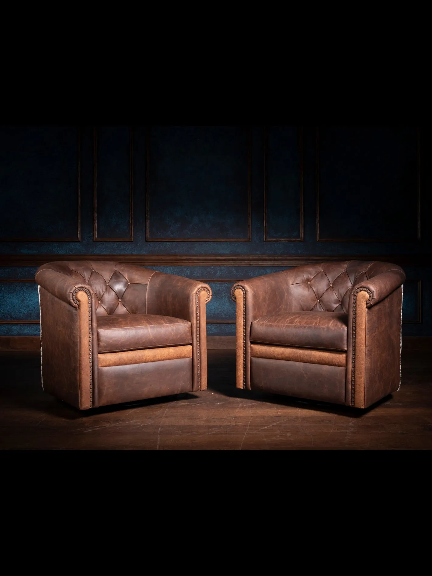Bison Ridge Leather Swivel Chair