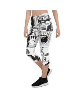 Black and White Comic Capris