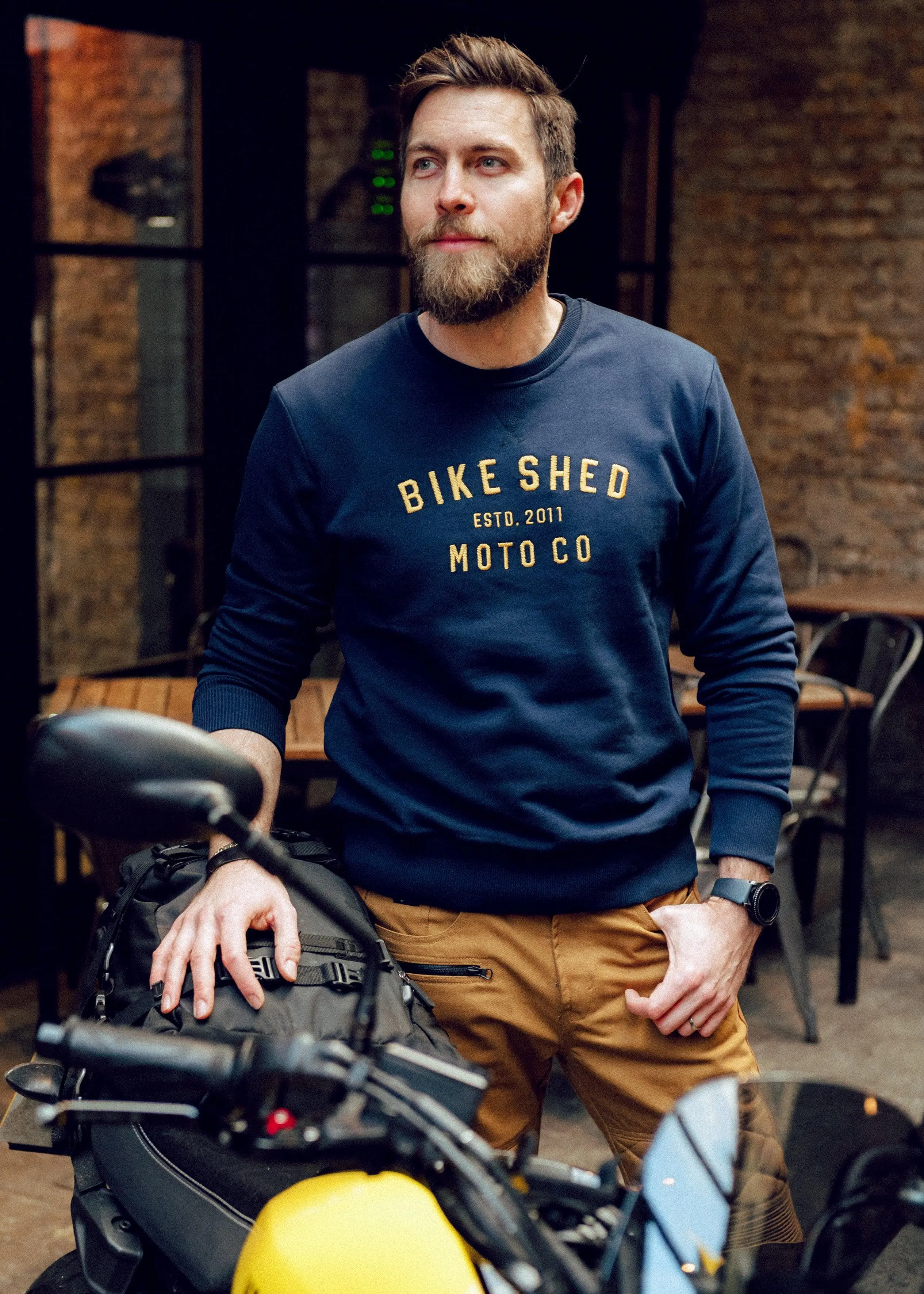 BSMC Moto Co. Sweat - Navy/Mustard