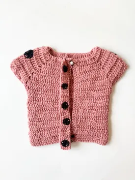 byBranca - Rustic Pink Crochet Short Sleeve - 18 Months