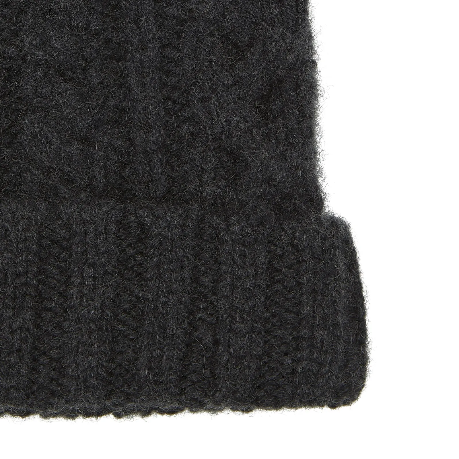 Charcoal Cable Knit Cashmere Hat