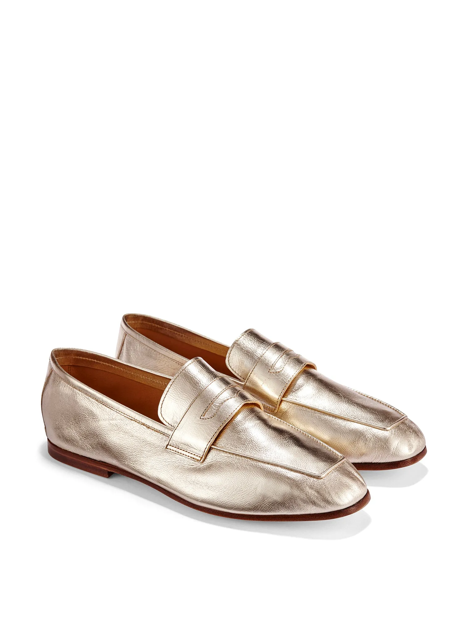 Classic Metallic Leather Loafer