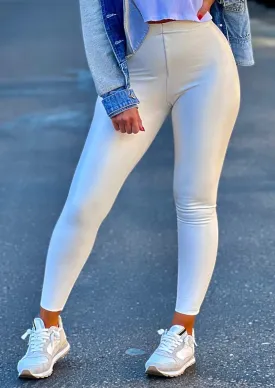 Commando Faux Leather Leggings (White)