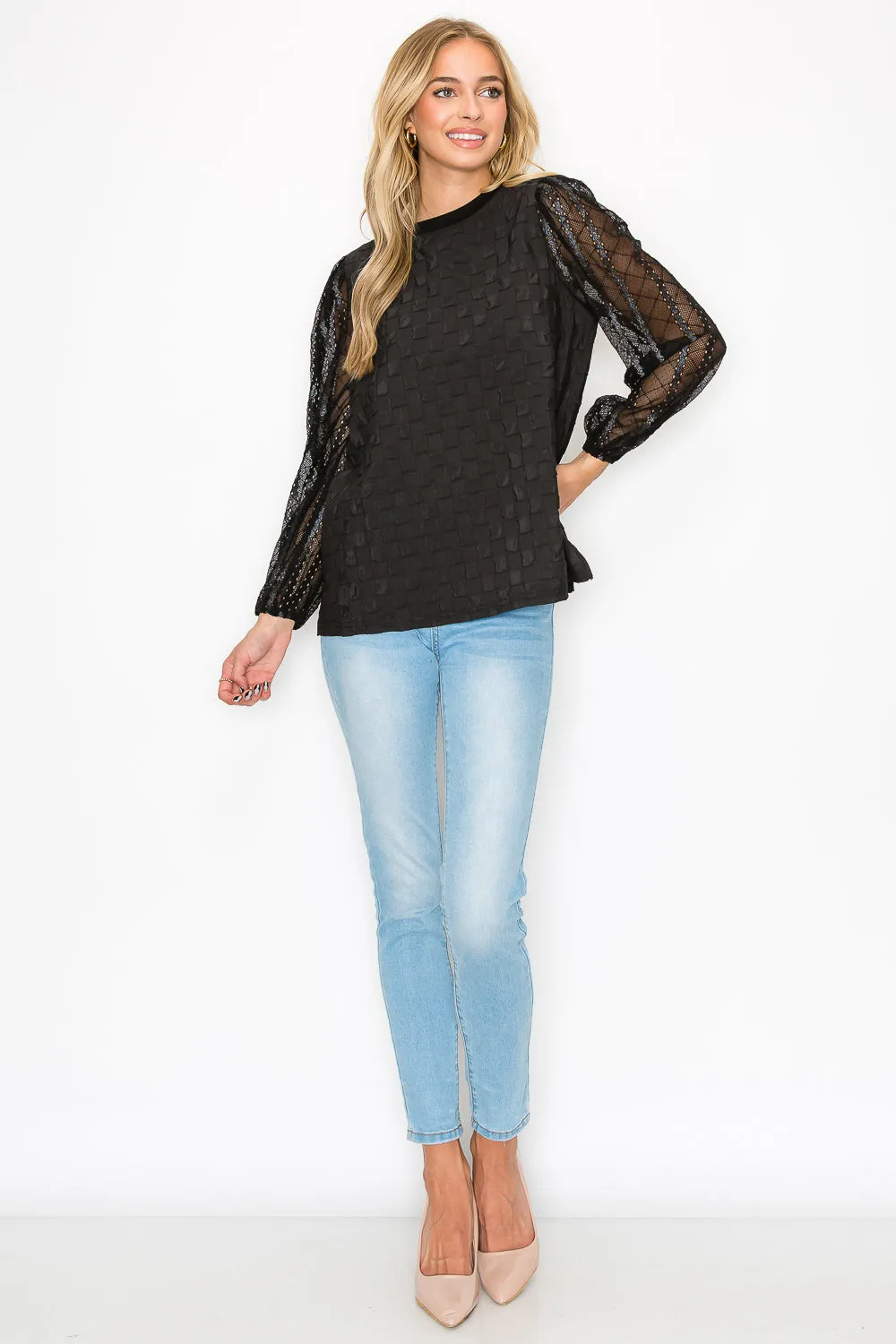 Connie Textured Lace Top