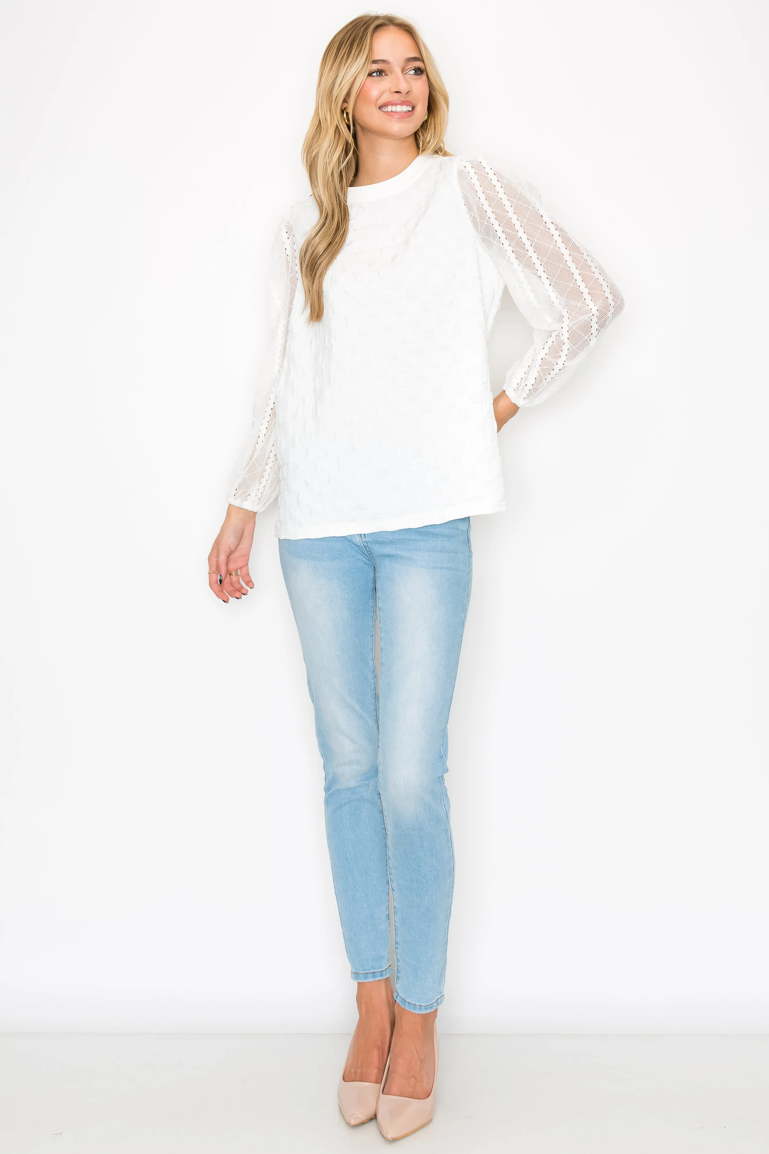 Connie Textured Lace Top