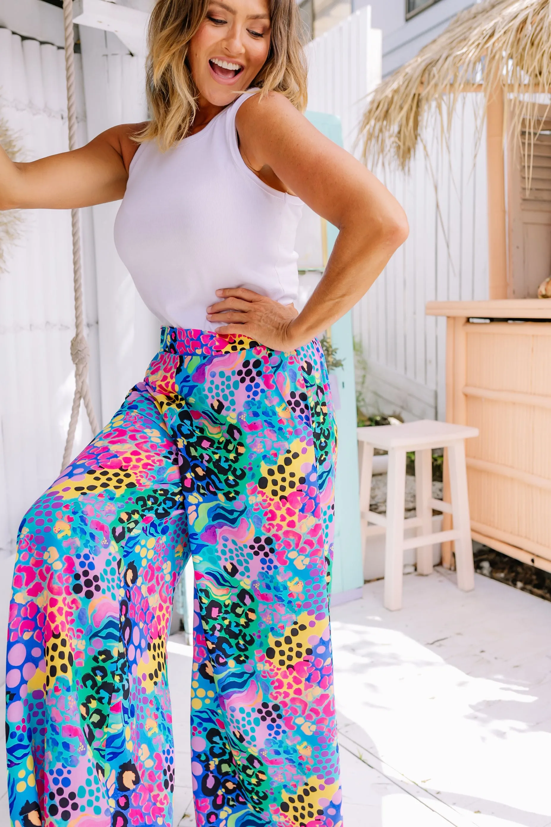 Cosmic Pants in Kasey Rainbow Electric Leopard