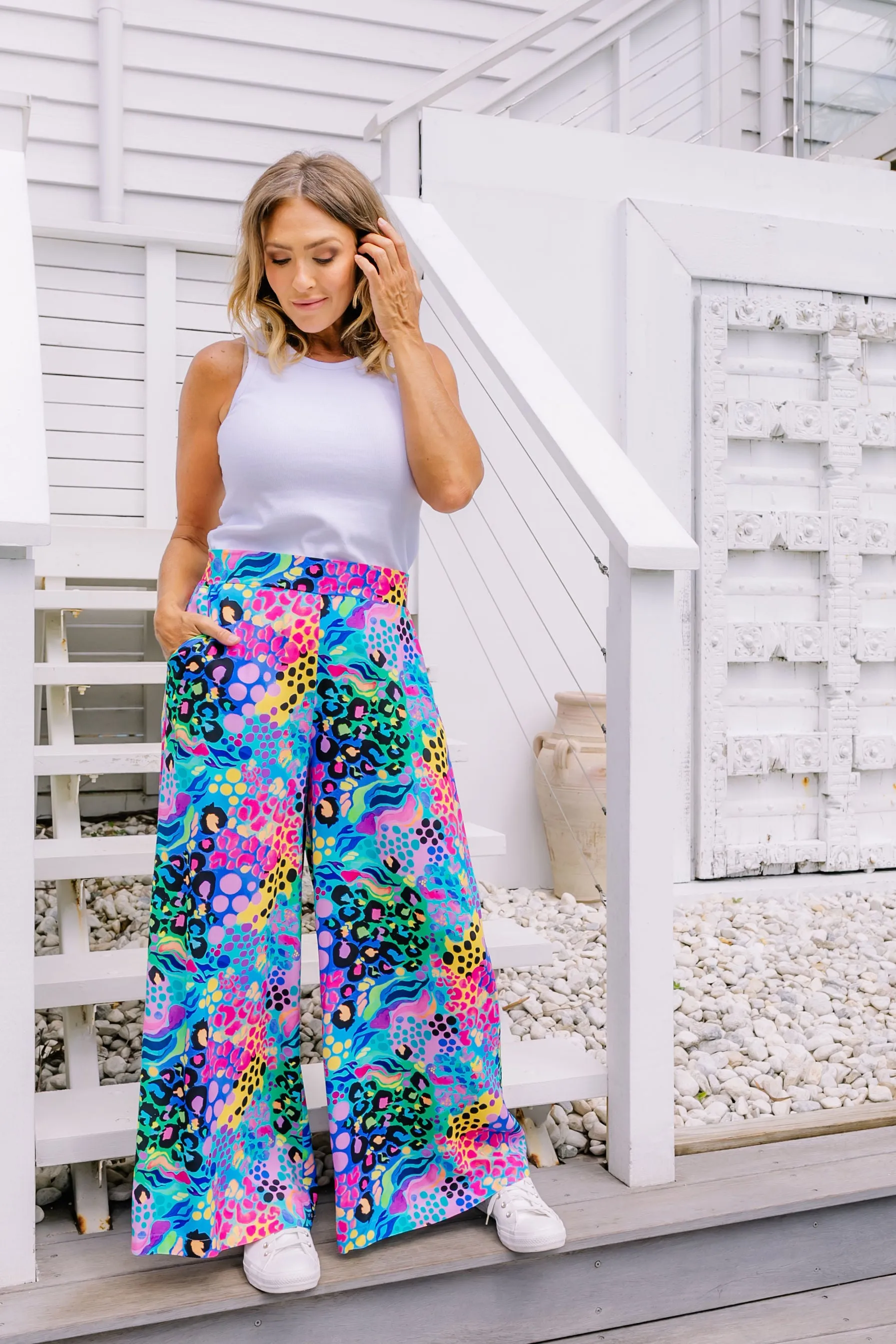 Cosmic Pants in Kasey Rainbow Electric Leopard