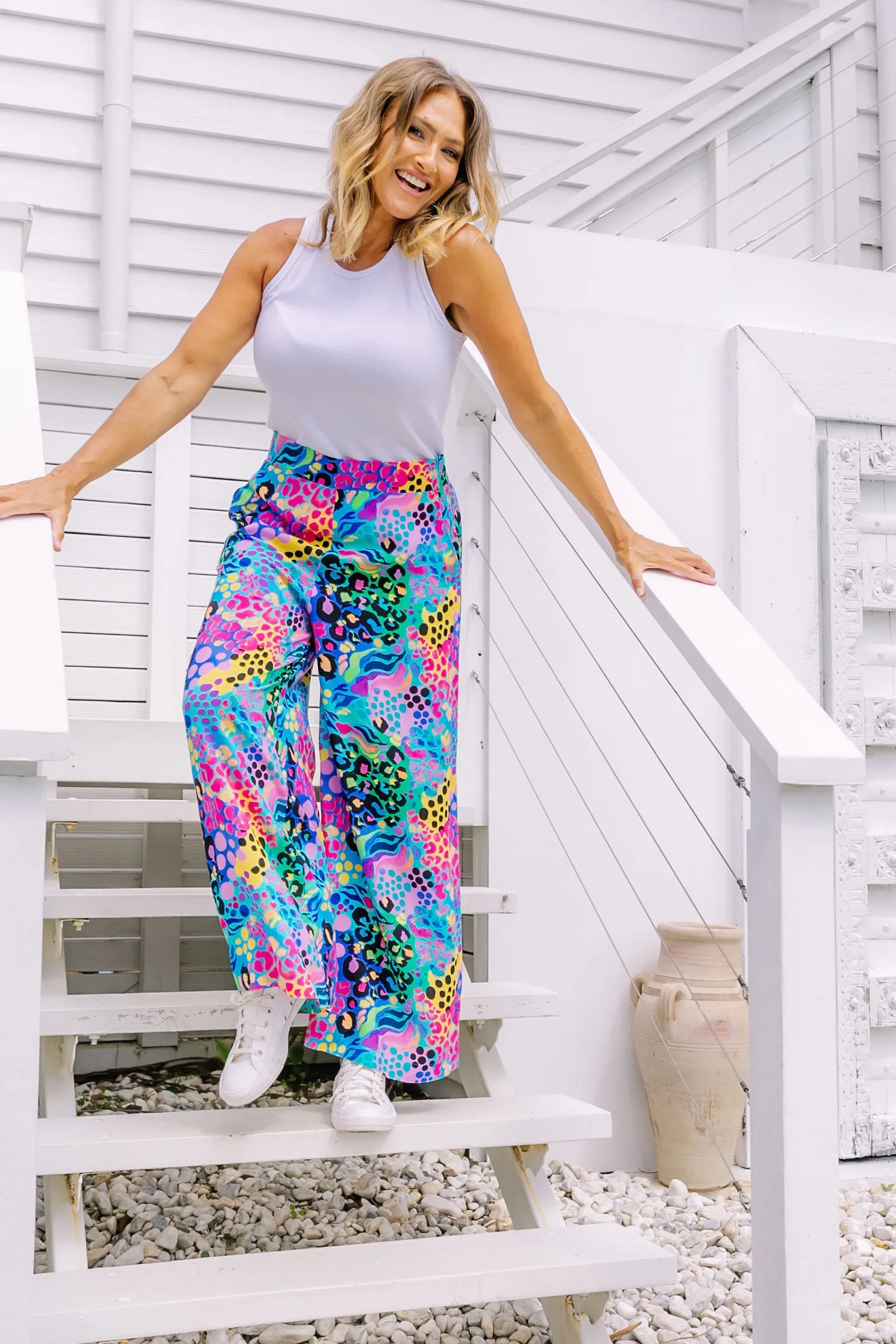 Cosmic Pants in Kasey Rainbow Electric Leopard