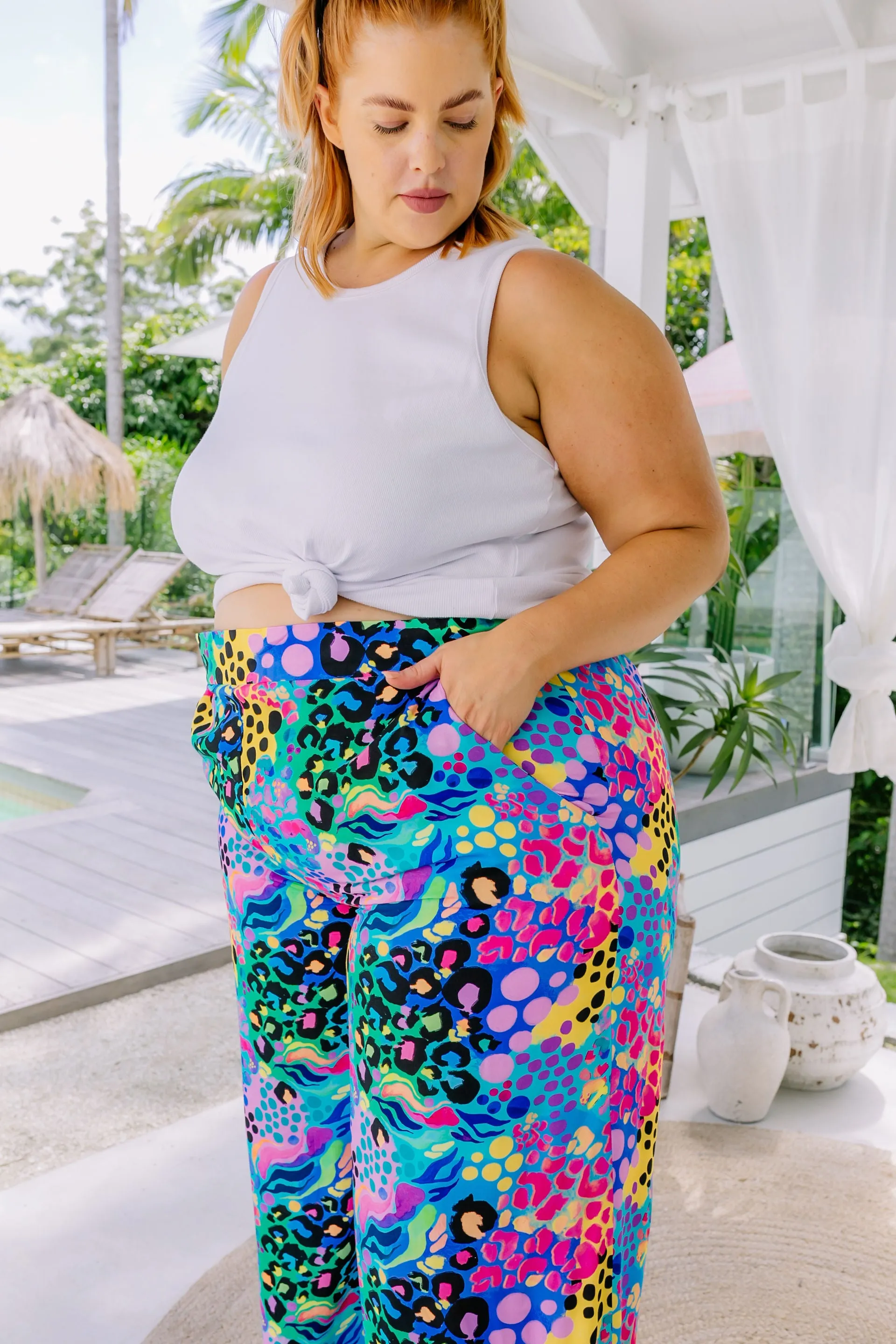 Cosmic Pants in Kasey Rainbow Electric Leopard