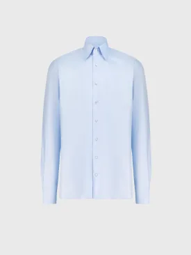 Cotton Shirt with Triple Stitching Sky