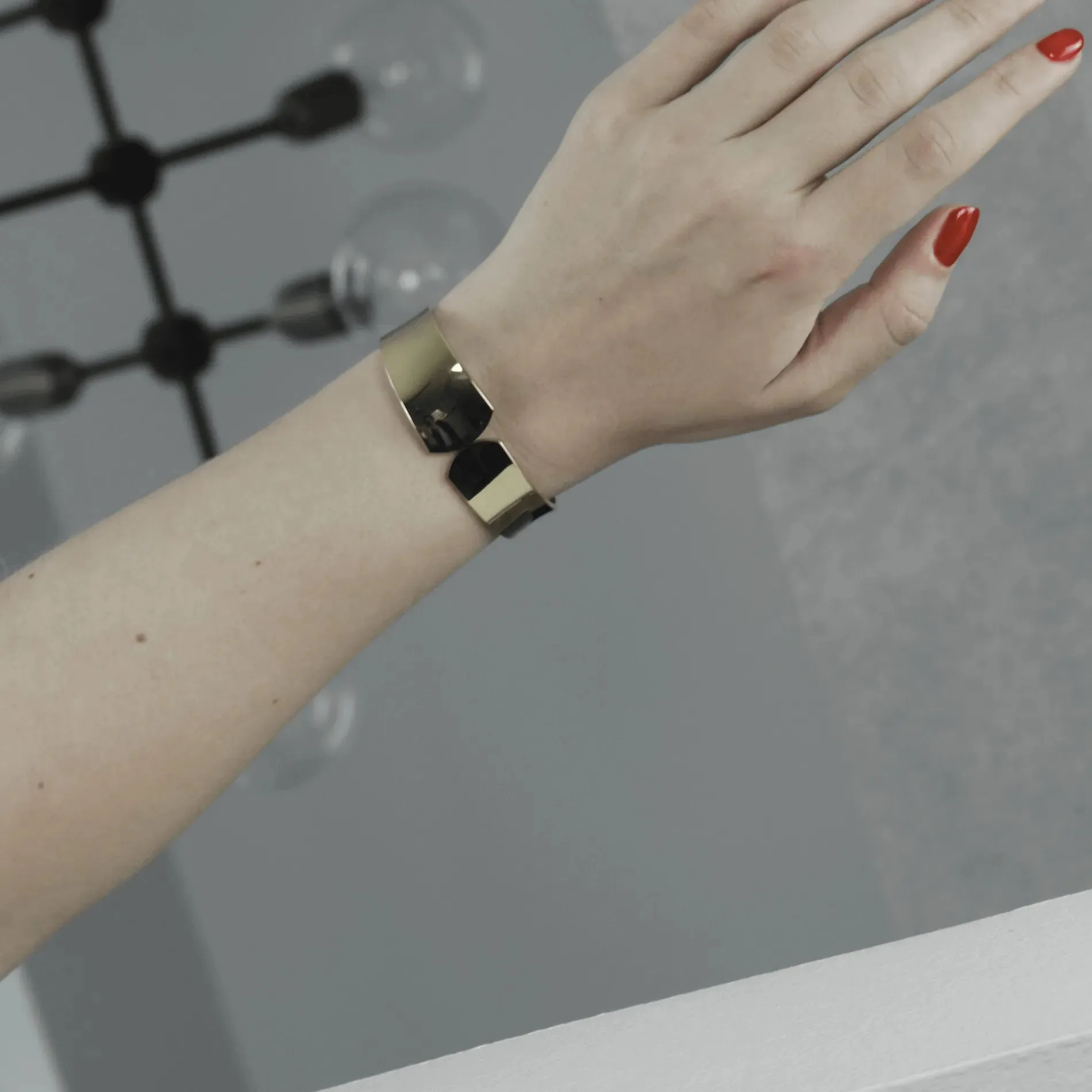 Courage Waterproof Minimalistic Statement Bangle Bracelet Silver Plating