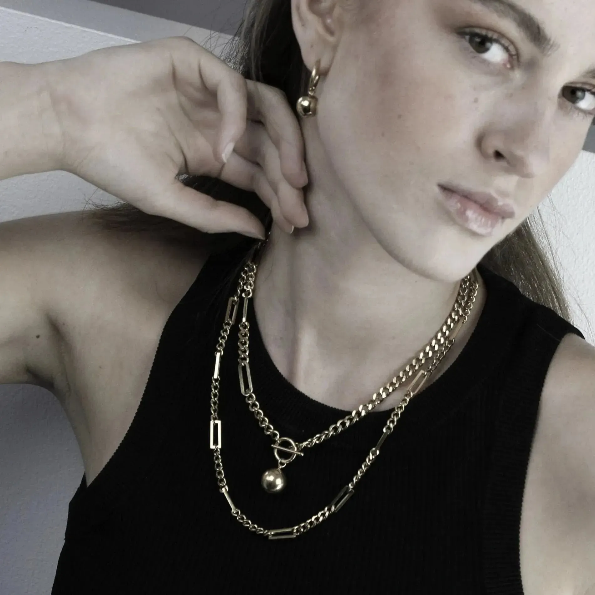 Courage Waterproof Multi Link Necklace 18K Gold Plating