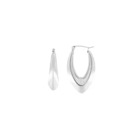 Courage Waterproof Oval Statement Earring Silver Plating