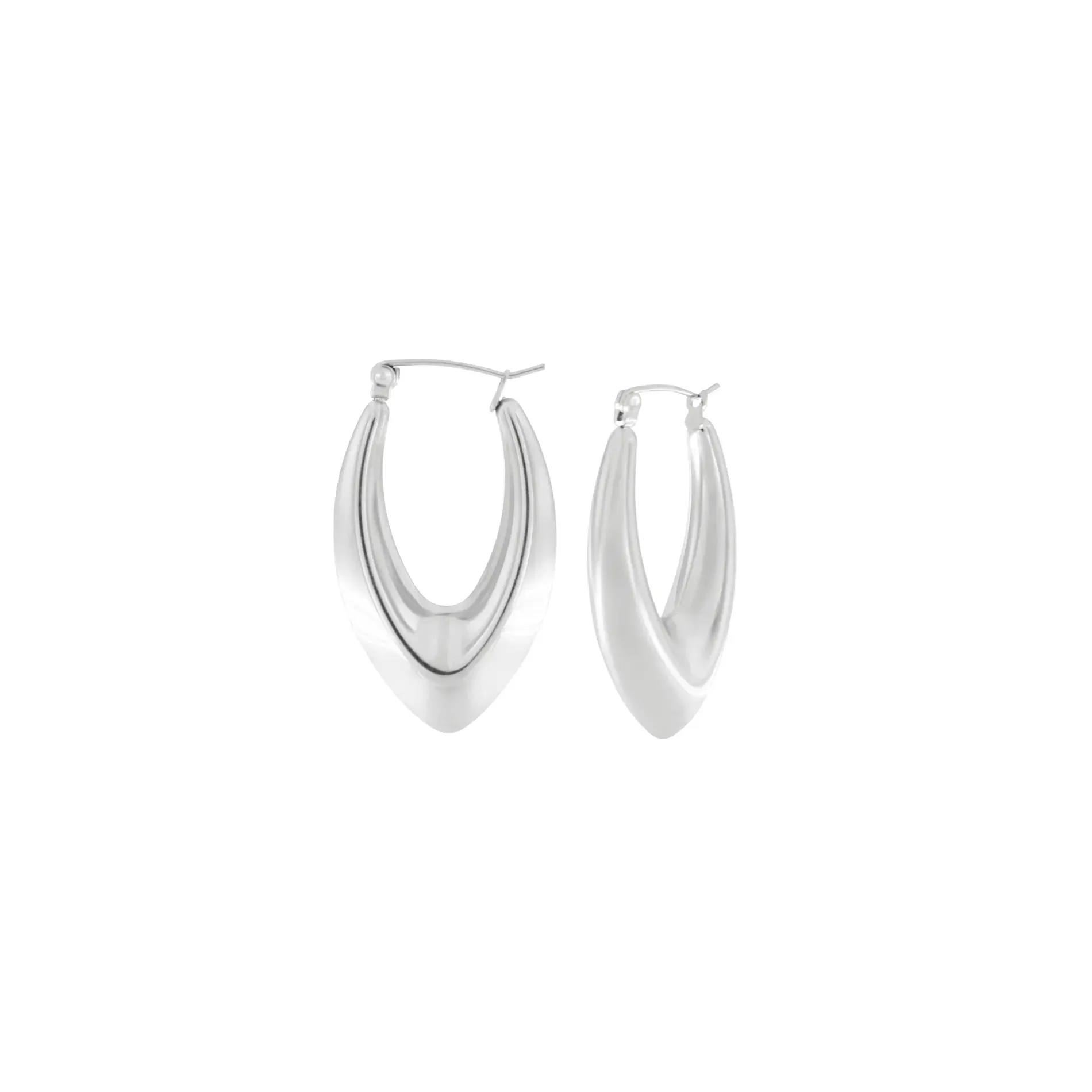 Courage Waterproof Oval Statement Earring Silver Plating
