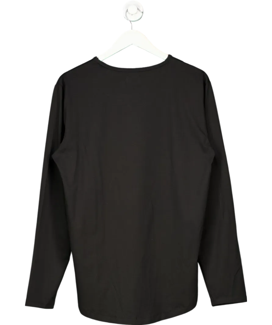 CUTS Black Curve Hem Long Sleeve Tee UK XL