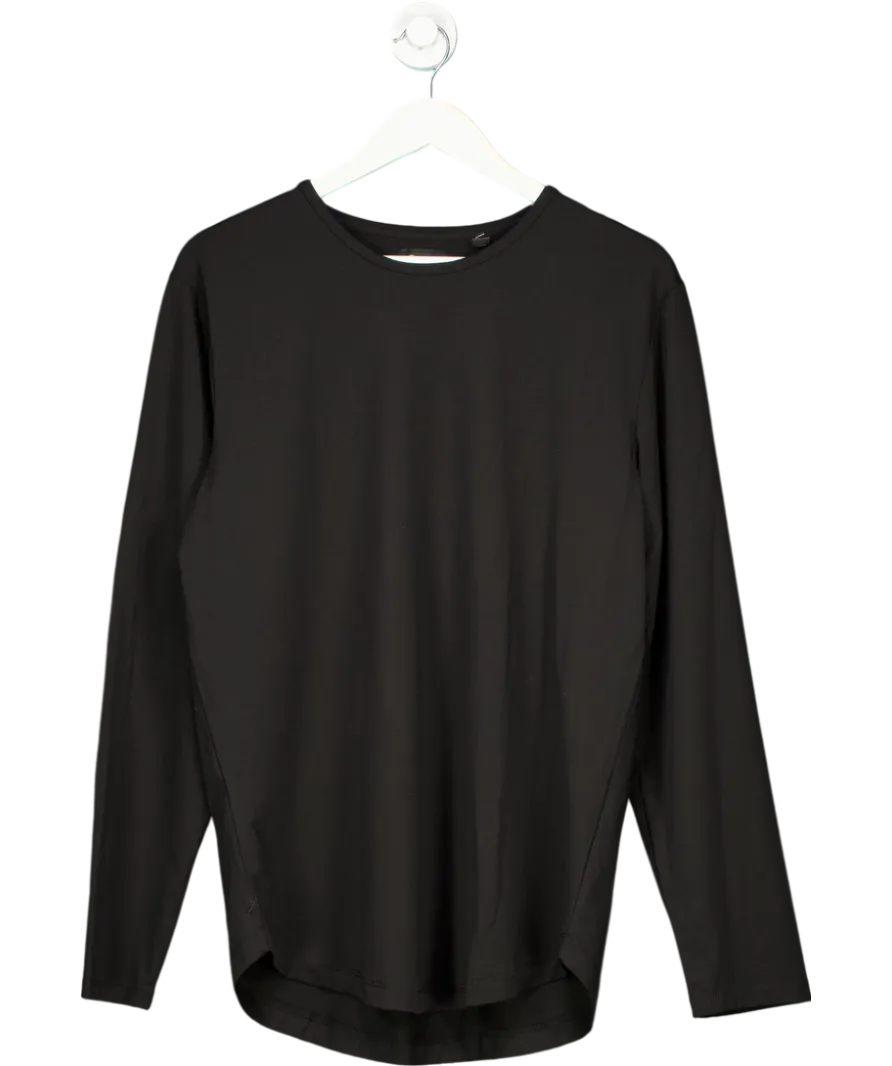 CUTS Black Curve Hem Long Sleeve Tee UK XL