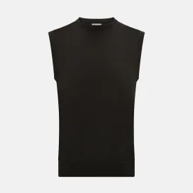 Dark Brown Cashmere Round Neck Vest