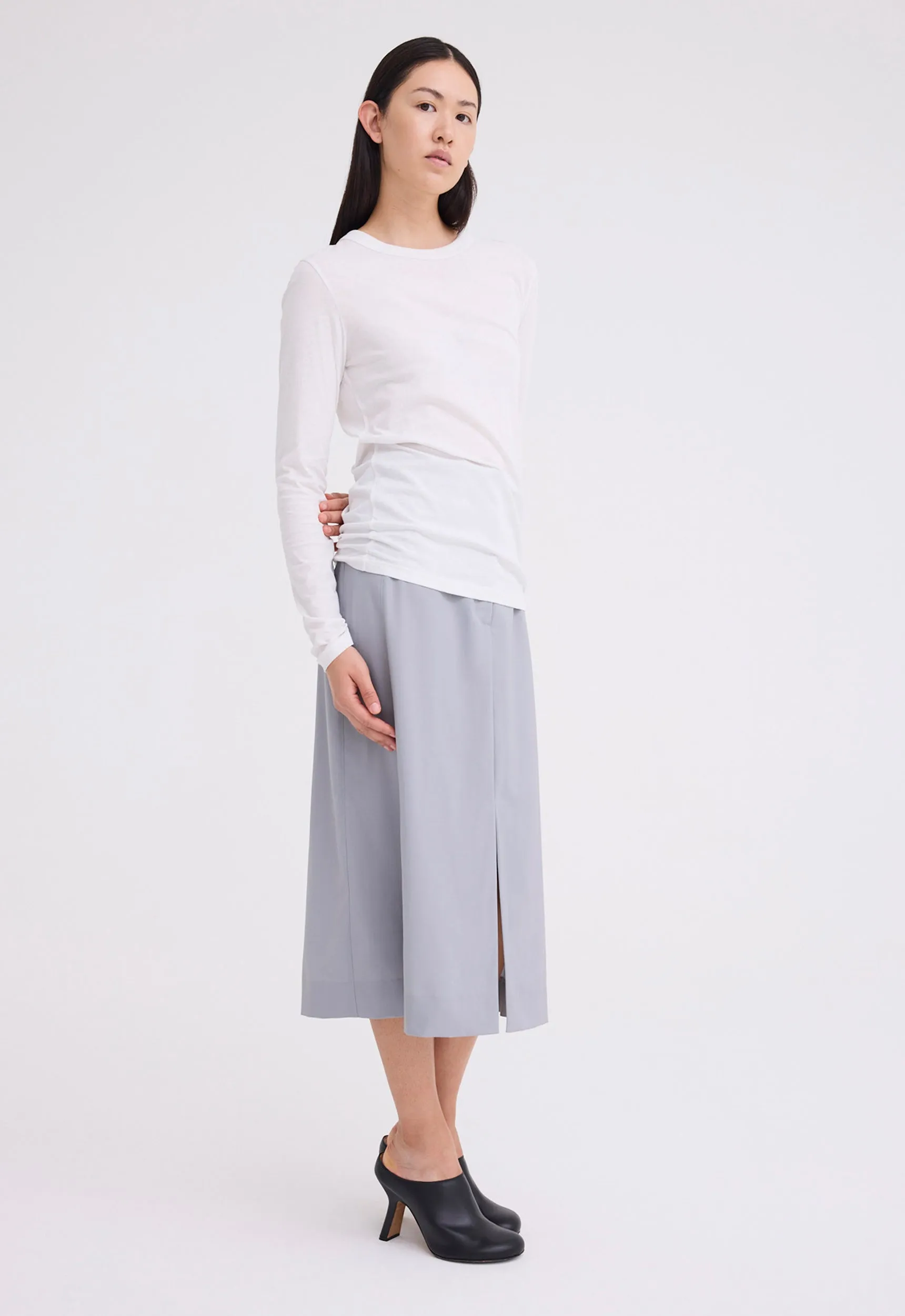 Davies Long Sleeve Tee - Ghost White