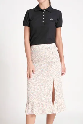 Delila Floral Cute Skirt-Peach