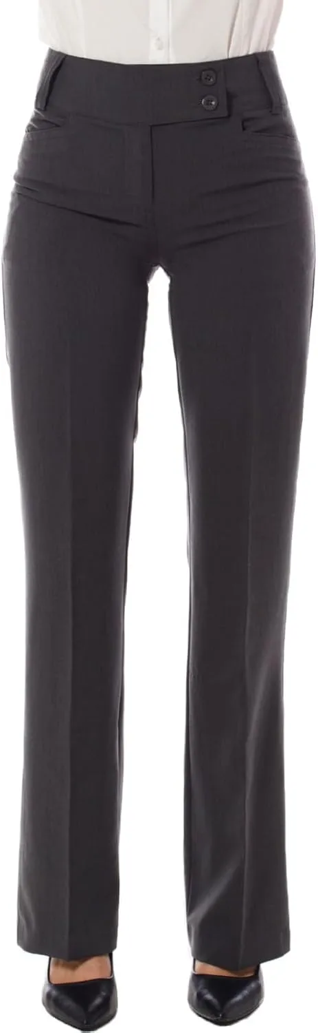 Design by Olivia Women's Relaxed Boot-Cut Office Pants Trousers Slacks