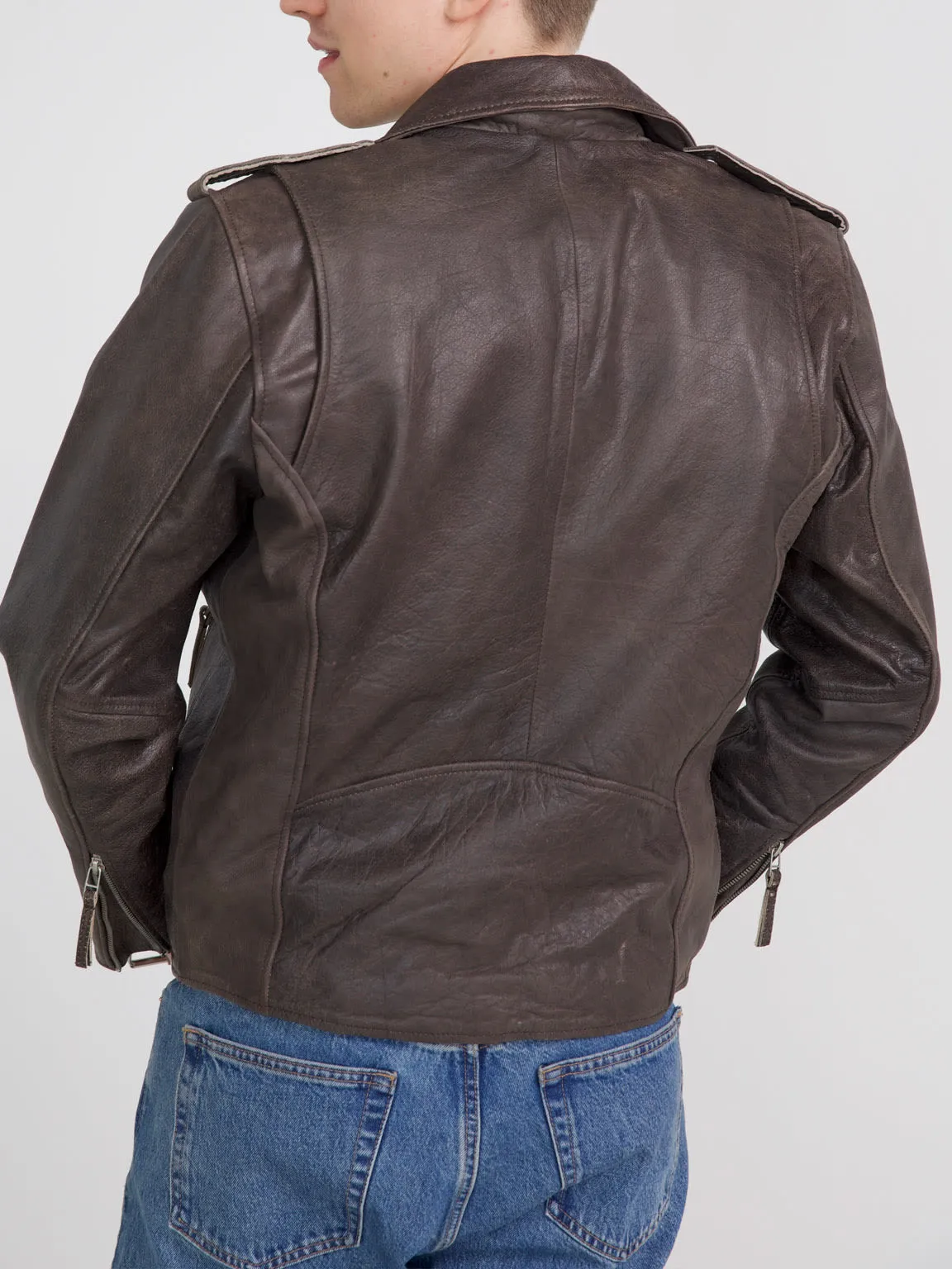 DODGE BIKER JACKET - BROWN