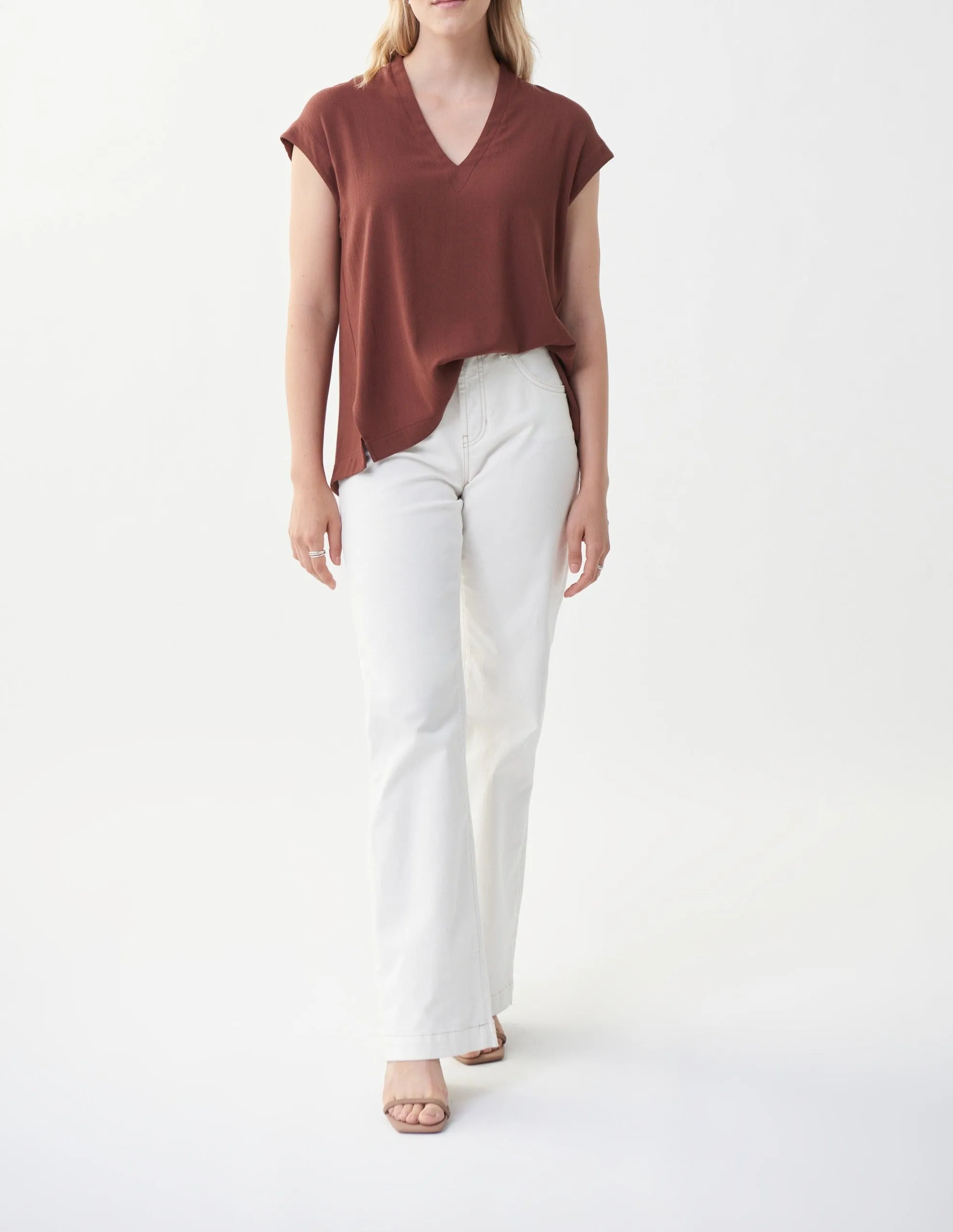 Dolman Sleeve V-Neck Top