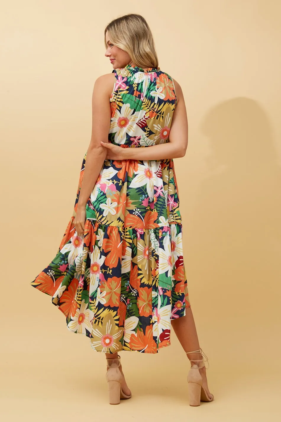 DREW FLORAL TRAPEZE DRESS