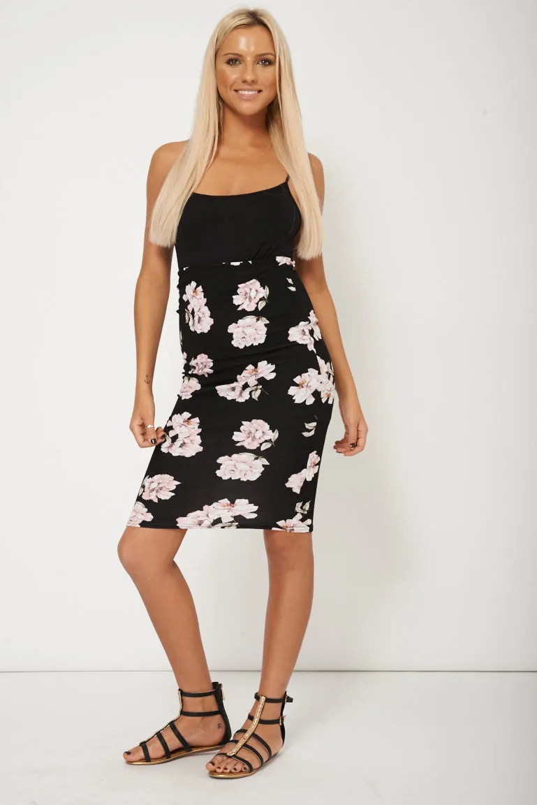 Floral Midi Textured Skirt