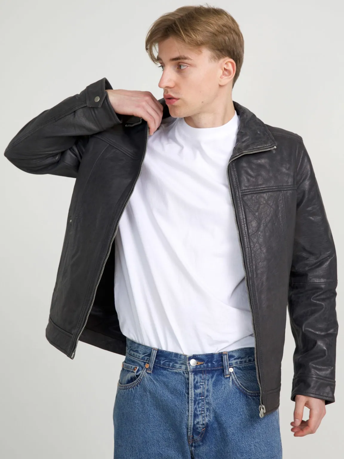 FLOYD LEATHER JACKET - BLACK