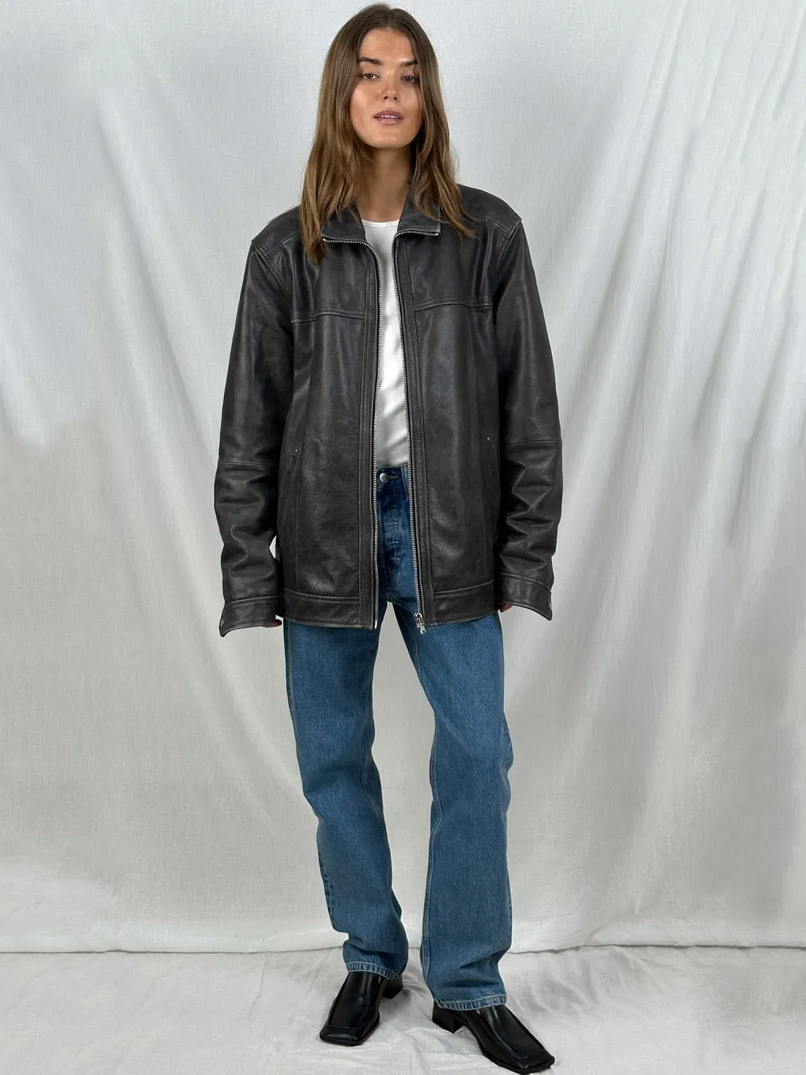 FLOYD LEATHER JACKET - BLACK