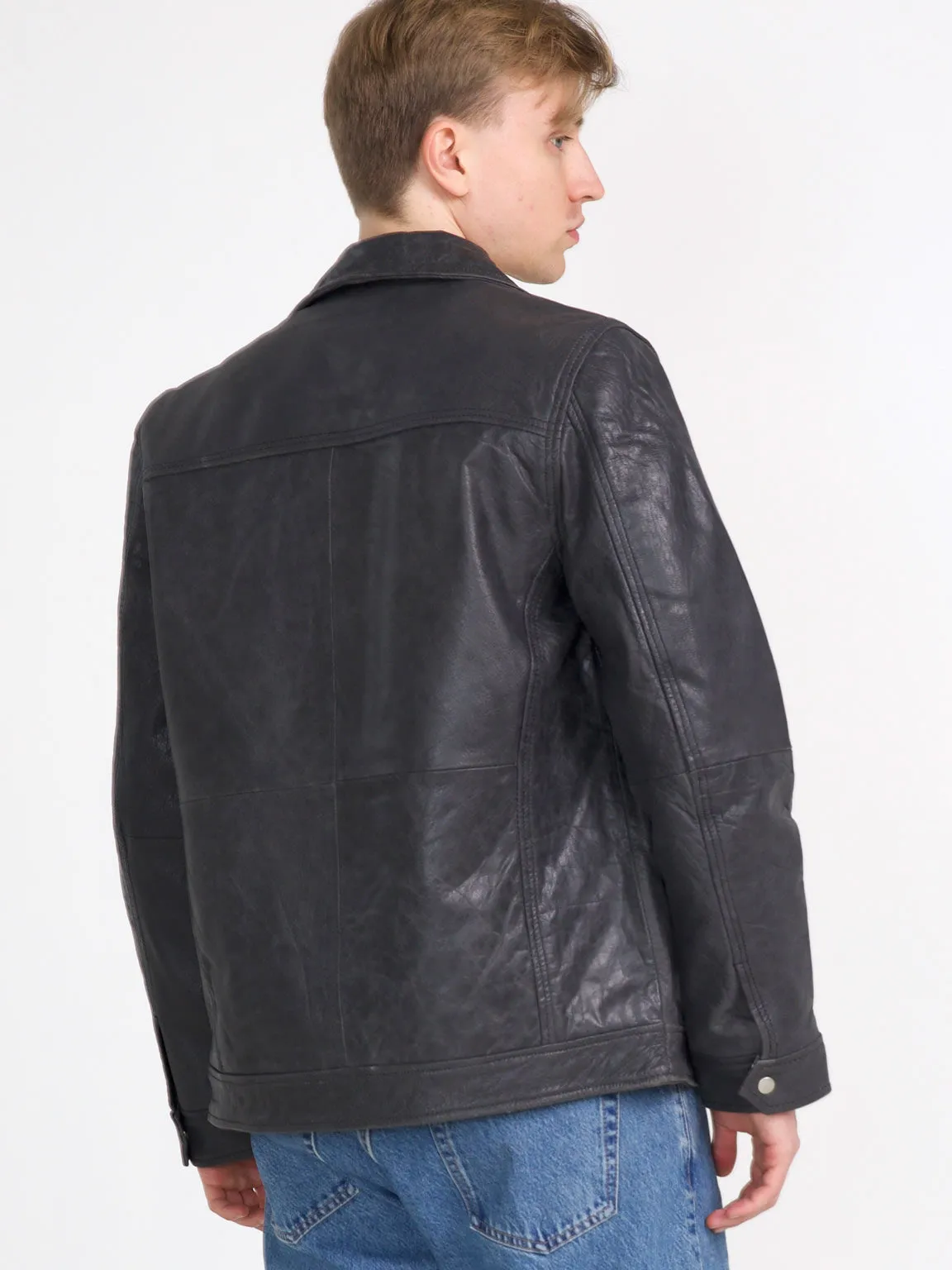 FLOYD LEATHER JACKET - BLACK