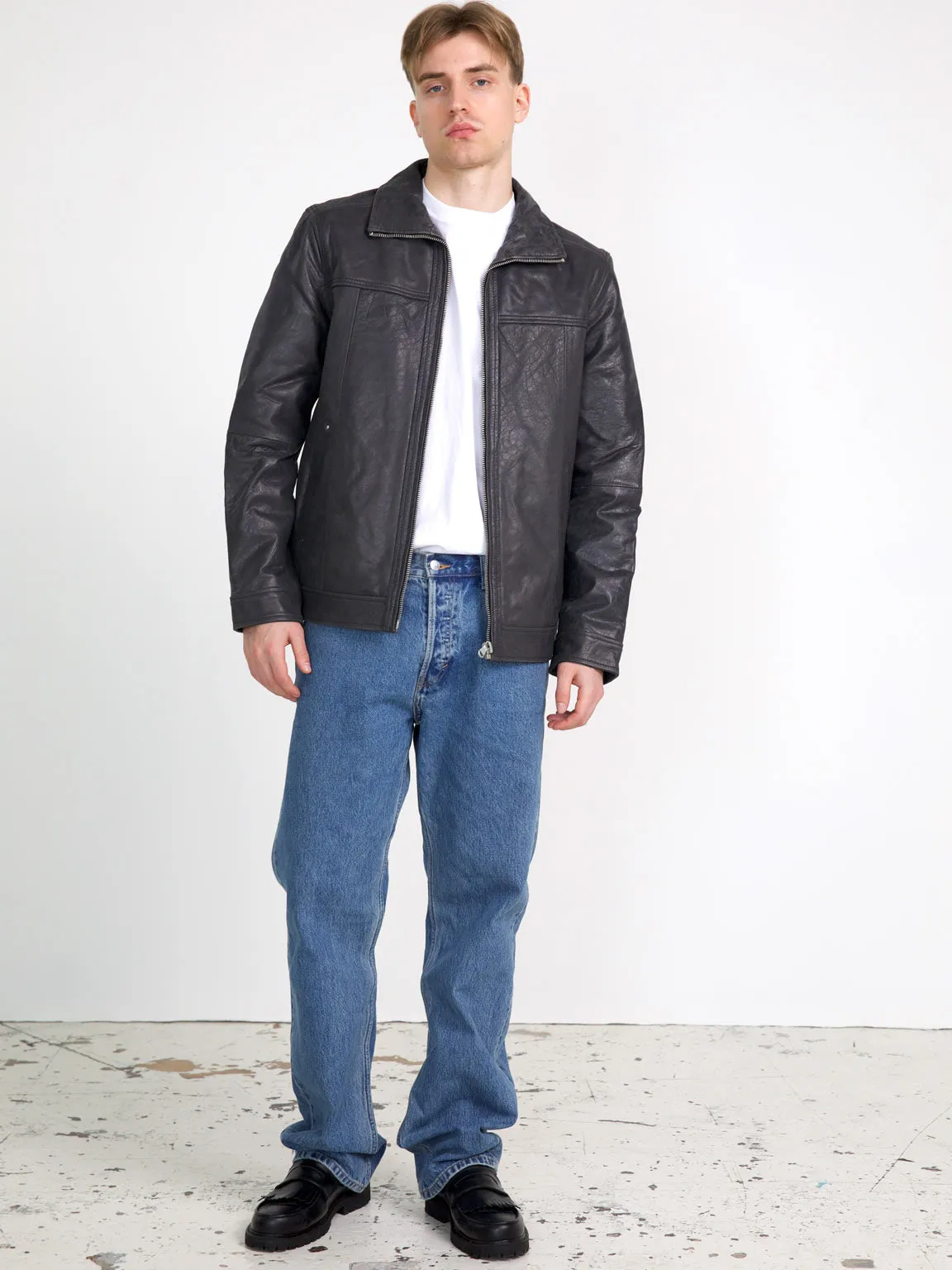 FLOYD LEATHER JACKET - BLACK