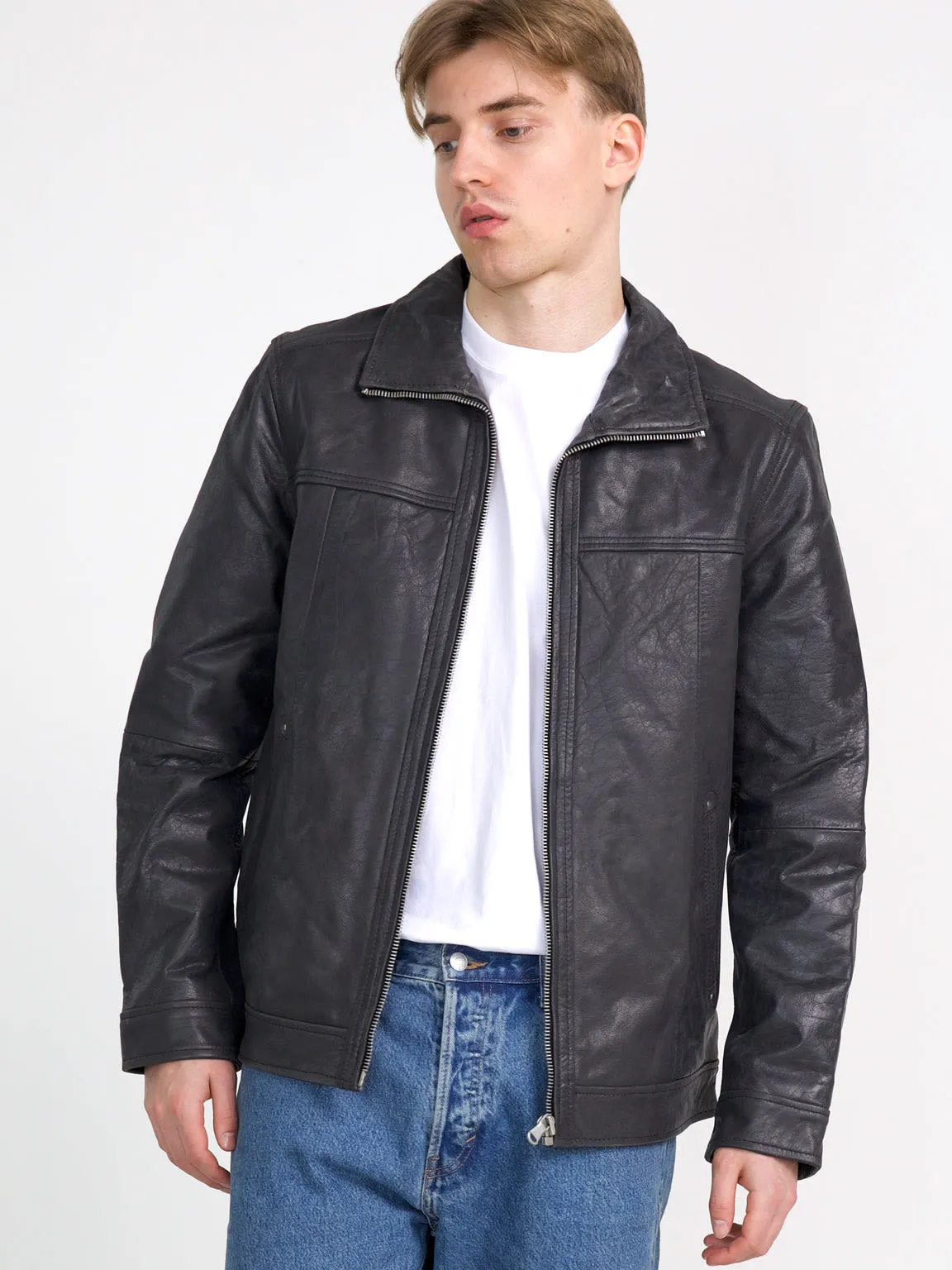 FLOYD LEATHER JACKET - BLACK