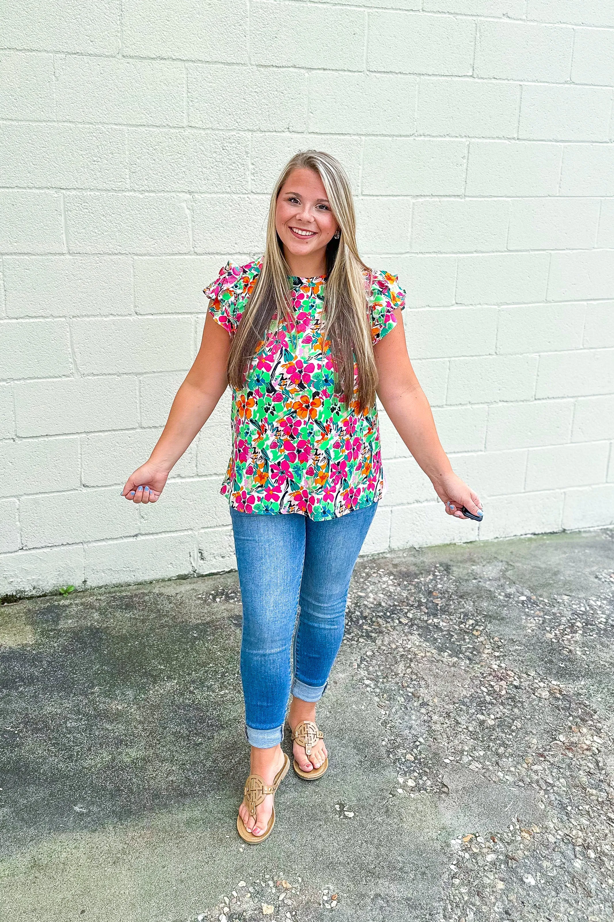 Garden At Night Floral Top