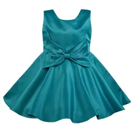 Girls A-line Sleeveless Satin dress